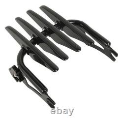 Black Detachable Sissy Bar Luggage Rack Docking Kit Road King Street Glide 14-25