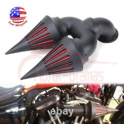 Black Double Spike Air Cleaner For Harley Touring Electra Street Glide Road King
