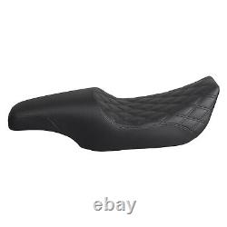 Black Driver Passenger Extended 2-Up Seat For Harley Road King FLHR Street Glide