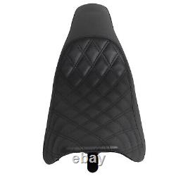 Black Driver Passenger Extended 2-Up Seat For Harley Road King FLHR Street Glide