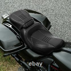 Black Driver Passenger Seat Fit For Harley Touring Road King Street Glide 2009+