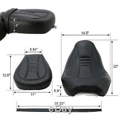 Black Driver Passenger Seat Fit For Harley Touring Street Glide Road King 09-20