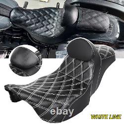 Black Driver Passenger Seat with Backrest For Harley Road King Street Glide 08-23