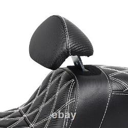 Black Driver Passenger Seat with Backrest For Harley Road King Street Glide 08-23