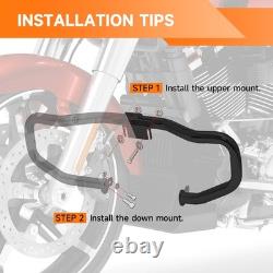 Black Engine Guard Crash Bar For Harley Touring Road King Street Glide 2014-2025