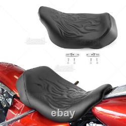 Black Fire Solo Seat For Harley Touring Road King Street Electra Glide 2008-2024