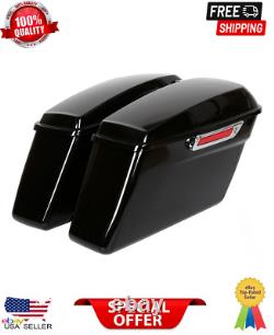 Black Hard Saddlebags For Harley Davidson Touring Road King Street Glide 2014-24