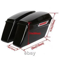 Black Hard Saddlebags For Harley Davidson Touring Road King Street Glide 2014-24