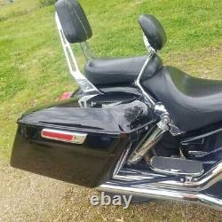 Black Hard Saddlebags For Harley Davidson Touring Road King Street Glide 2014-24