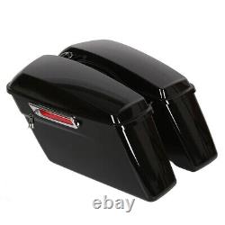 Black Hard Saddlebags For Harley Davidson Touring Road King Street Glide 2014-24