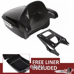 Black King Motorcycle Trunk Rack For Harley Touring Street Glide Road King 14-24