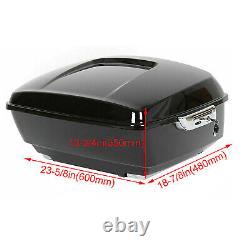 Black King Motorcycle Trunk Rack For Harley Touring Street Glide Road King 14-24
