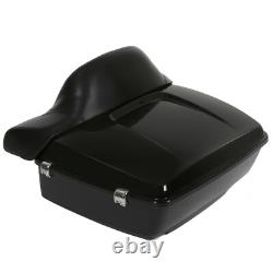 Black King Motorcycle Trunk Rack For Harley Touring Street Glide Road King 14-24