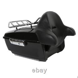 Black King Pack Trunk & Rack For Harley Davidson Touring Street Road Glide 14-25