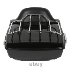 Black King Pack Trunk & Rack For Harley Davidson Touring Street Road Glide 14-25
