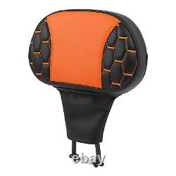 Black Orange Driver Rider Backrest Fit For Harley Touring Road King Street Glide