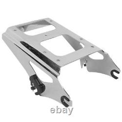 Black Razor Tour Pak Trunk Backrest Mount Rack Fit For Harley Road King 09-13