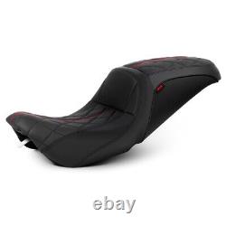 Black & Red Stitching Front Rear Seat For Harley Road King Street Glide 1997-07