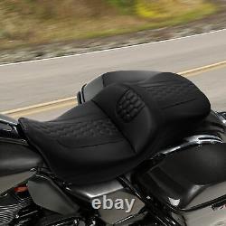 Black Rider Passenger Seat Fits For Harley Touring Road King Street Glide 09-23