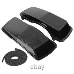 Black Saddlebag Speaker Lids Road King Street Glide Electra Glide 1993-2013