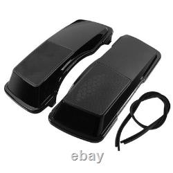 Black Saddlebag Speaker Lids Road King Street Glide Electra Glide 1993-2013