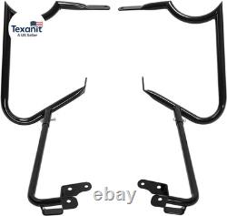 Black Saddlebags Bracket Guard Bar Fit for Harley Touring Road King Street Glide