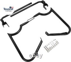 Black Saddlebags Bracket Guard Bar Fit for Harley Touring Road King Street Glide