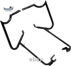 Black Saddlebags Bracket Guard Bar Fit for Harley Touring Road King Street Glide