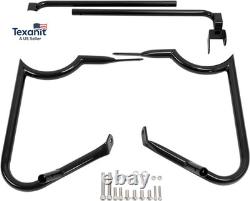 Black Saddlebags Bracket Guard Bar Fit for Harley Touring Road King Street Glide