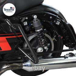 Black Saddlebags Bracket Guard Bar Fit for Harley Touring Road King Street Glide