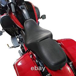 Black Smooth Two Up Seat For Harley Road King FLHR 1997-07 Street Glide 2006-07