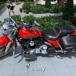 Black Smooth Two Up Seat For Harley Road King FLHR 1997-07 Street Glide 2006-07