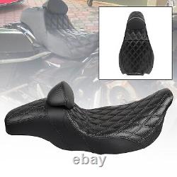 Black Step-Up Seat With Driver Backrest For Harley Electra Street Road Glide King