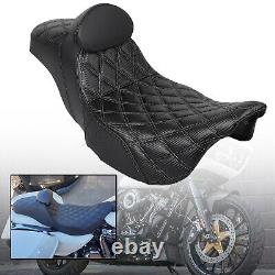 Black Step-Up Seat With Driver Backrest For Harley Electra Street Road Glide King