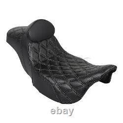 Black Step-Up Seat With Driver Backrest For Harley Electra Street Road Glide King