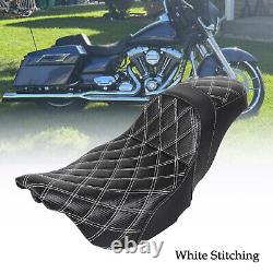 Black Two Up Seat For Harley 08-23 Electra Street Glide FLHT FLHX Road King FLHR