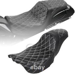 Black Two Up Seat For Harley 08-23 Electra Street Glide FLHT FLHX Road King FLHR