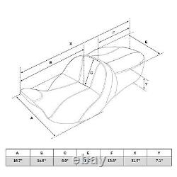 C. C. RIDER Driver Passenger Seat+Backrest Fit For Harley Street Glide Road King