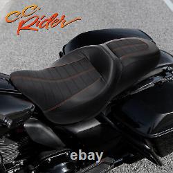 C. C. RIDER Two-Up Seat Fit For Harley Touring Road King Street Glide 2009-2023