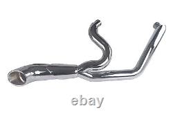 CHROME 2 into 1 EXHAUST withHEAT SHIELDS HARLEY ELECTRA GLIDE ROAD KING STREET