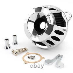 CNC Chrome Air Cleaner Intake Filter For Harley Touring Road King Street Glide