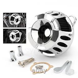 CNC Chrome Air Cleaner Intake Filter For Harley Touring Road King Street Glide