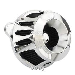 CNC Chrome Air Cleaner Intake Filter For Harley Touring Road King Street Glide