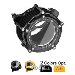 CNC M8 Air Filter Cleaner Intake Filter WithLED For Harley Road King Street Glide