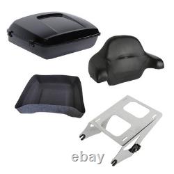 Chopped Tour Trunk Backrest Pad Rack Black Fits 2014-2025 Road King Street Glide