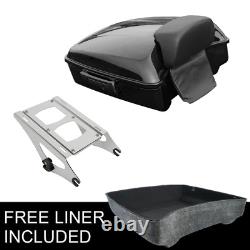 Chopped Trunk Backrest Rack Fit For Harley Tour Pak Road King Street Glide 14-22