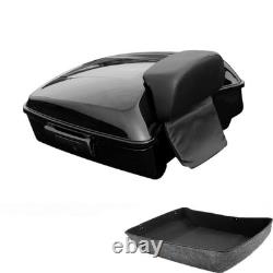 Chopped Trunk Black Latch Backrest Pad Road King Street Electra Glide 14-25