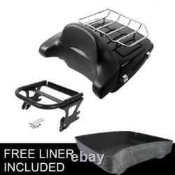 Chopped Trunk Pad & Mount Rack Fit For Harley Road King Street Glide 1997-2008