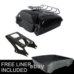 Chopped Trunk Pad Mount Rack Fit For Harley Touring Road King Street Glide 14-25