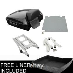 Chopped Trunk Pad with Rack Plate Fit For Harley Road King Street Glide 2014-2025